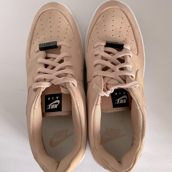 Nike Tan Sneakers with Suede Finish and Perforated Design - Picture 8 of 9